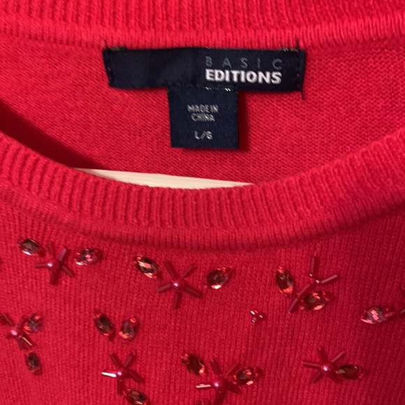 NWOT Basic Editions Sparkly Sweater size Large - Picture 2 of 7